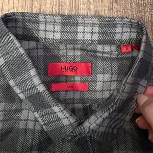 HUGO Charcoal Checkered Shirt